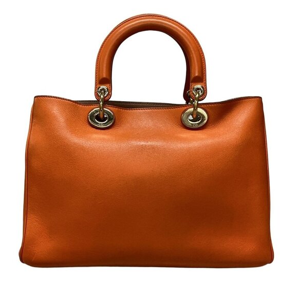 Auth DIOR/ChristianDior Diorissimo Orange Leather Tote Bag - Picture 2 of 15